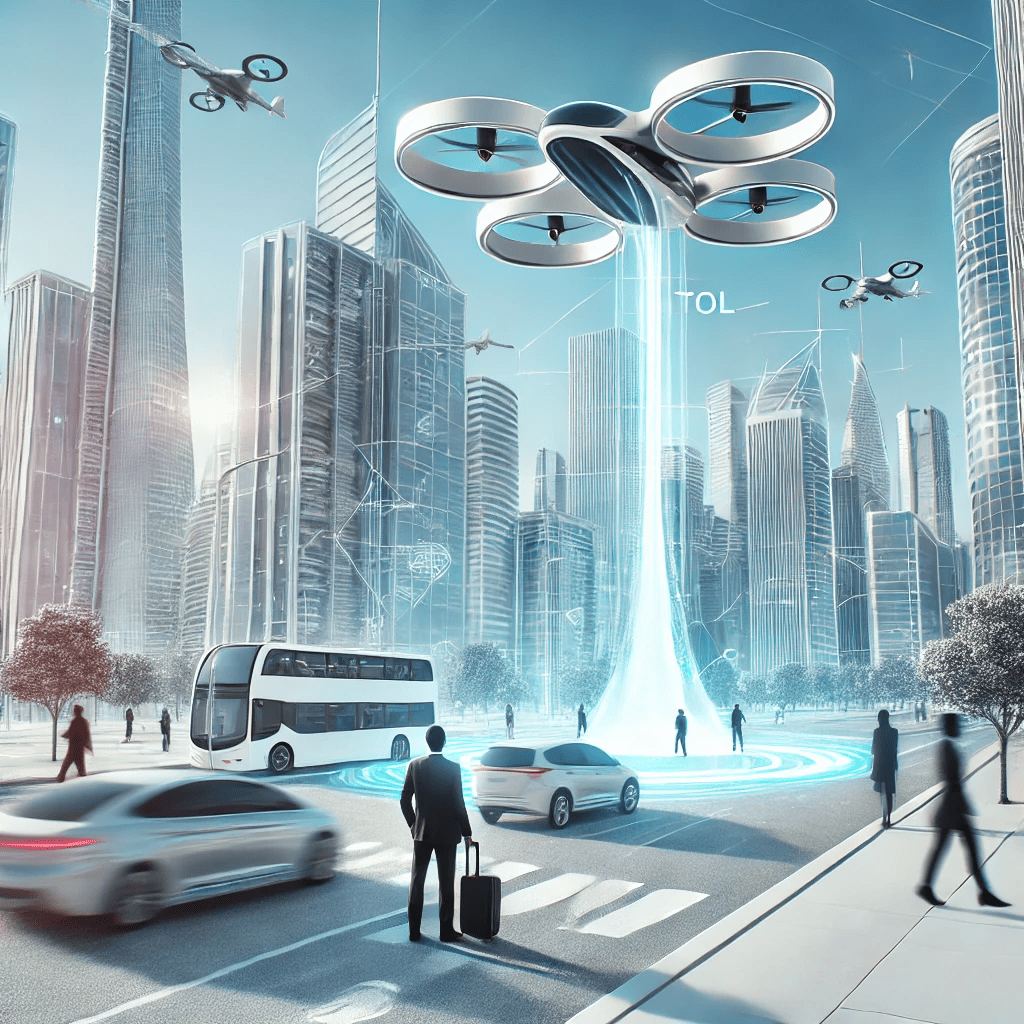 Marketing illustration for eVTOL technology